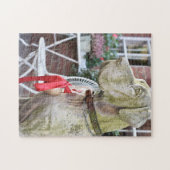 ロンドン,イギリス,パビリオンロードのクリスマスで犬 ジグソーパズル (横)