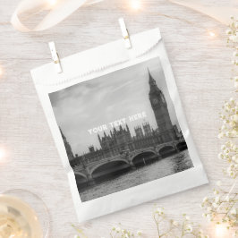 ロンドン イギリス ビッグベン ヴィンテージ 黒白 フェイバーバッグ