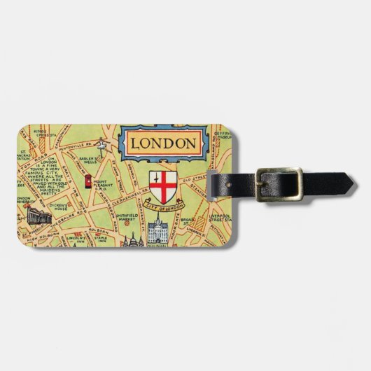ロンドン イギリス 地図 ラゲッジタグ (正面横)
