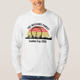 ロンドン イギリス 日没 オーダーメイド 長袖 Tシャツ