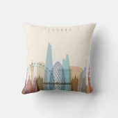 ロンドン、イギリス|都市スカイライン クッション (裏面)