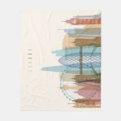 ロンドン、イギリス|都市スカイライン フリースブランケット (正面)