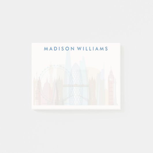 ロンドン、イギリス|都市スカイライン ポストイット (正面)