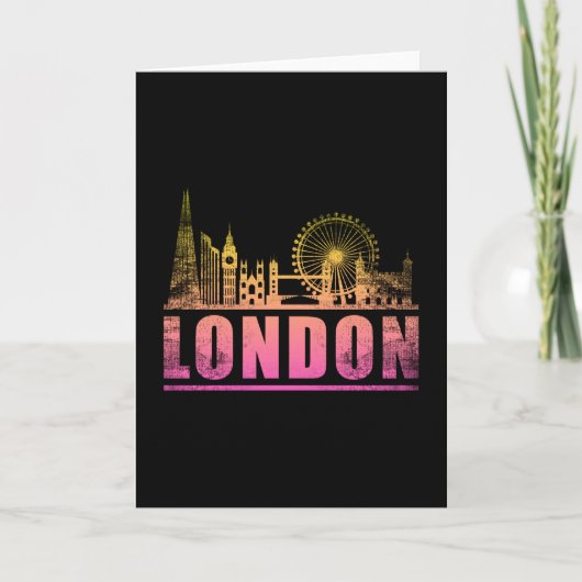 ロンドン イギリス 都市 スカイライン 都市景観 面白い ギフト カード (正面)