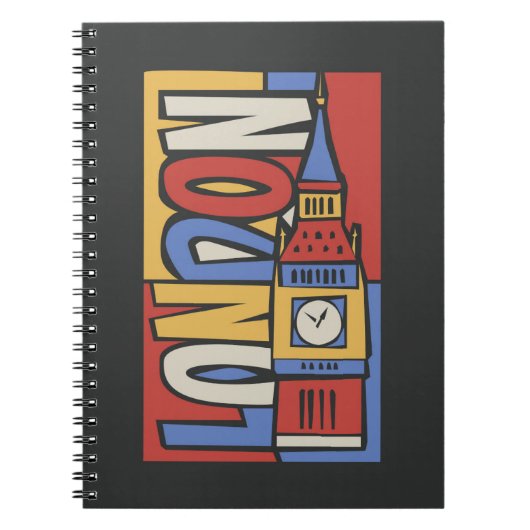 ロンドン、イギリス|鮮やかなHandrawnのデザイン ノートブック (正面)