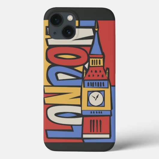 ロンドン、イギリス|鮮やかなHandrawnのデザイン Case-Mate iPhoneケース (裏面)