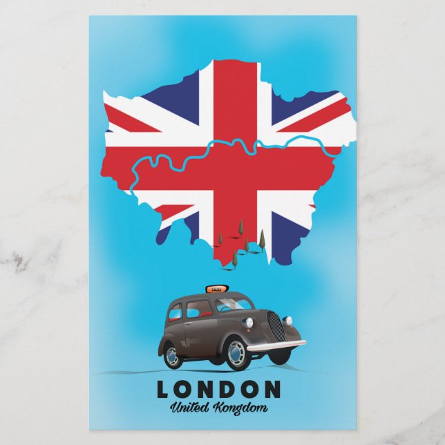 ロンドン イラスト地図 旅行ポスター (正面)
