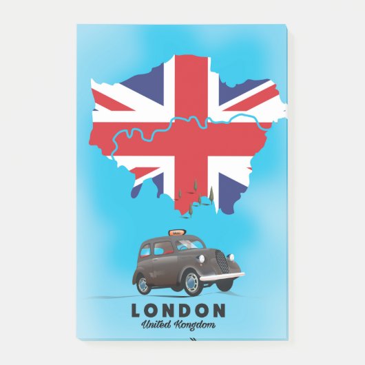 ロンドン イラスト地図 旅行ポスター ポストイット (正面)