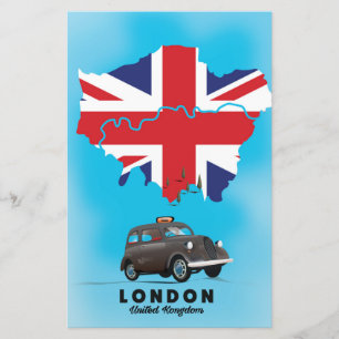 ロンドン イラスト地図 旅行ポスター 便箋