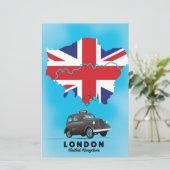 ロンドン イラスト地図 旅行ポスター 便箋 (スタンド正面)