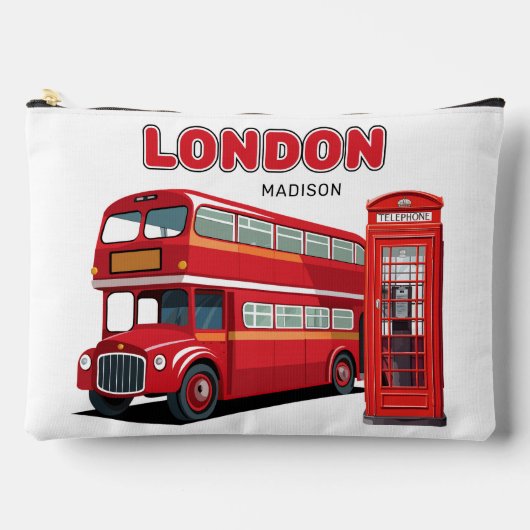 ロンドン・イングランドのカスタムネーム アクセサリーポーチ (正面)