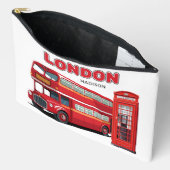 ロンドン・イングランドのカスタムネーム アクセサリーポーチ (見開き)