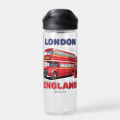ロンドン・イングランドのカスタムネーム ウォーターボトル (背面)