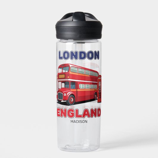 ロンドン・イングランドのカスタムネーム ウォーターボトル (正面)