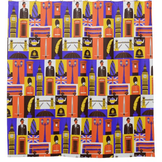 ロンドン、イングランドのシャワーカーテン シャワーカーテン (正面)