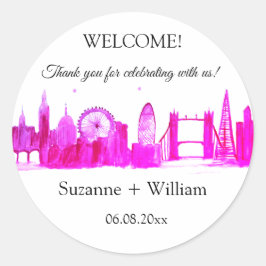 ロンドン・イングランドのスカイラインピンクは結婚式を好むクラス ラウンドシール