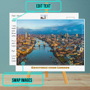 ロンドン・イングランドのテムズ川とスカイラインビュー ポストカード