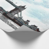 ロンドン・イングランドのリバー・テムズ&タワーブリッジ ラッピングペーパー (角)