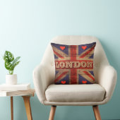ロンドン・イングランド国旗ユニオン・ジャックUK素朴ヴィンテージ クッション (椅子)