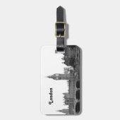 ロンドン・イングランド英国スカイラインがエッチング ラゲッジタグ (正面縦)