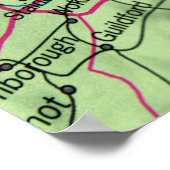 ロンドン、イングランド通りの地図 ポスター (角)