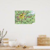 ロンドン、イングランド通りの地図 ポスター (キッチン)