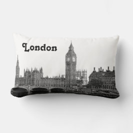 ロンドン イングランド イギリス スカイライン エッチング ランバークッション