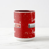 ロンドン・イングランド・イギリス・ランドマーク・レッド ツートーンマグカップ (中央)
