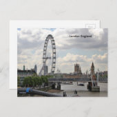 ロンドン・イングランド・スカイライン、ビッグ・ベン、ロンドン・アイ、テムズ ポストカード (正面/裏面)