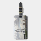 ロンドン・イングランド・スカイライン、ビッグ・ベン、ロンドン・アイ、テムズ ラゲッジタグ (正面縦)