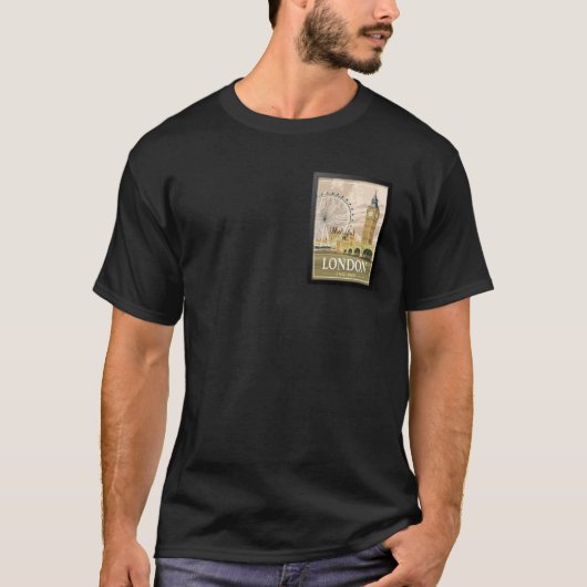 ロンドン イングランド トラベルポスター Tシャツ (正面)