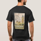 ロンドン イングランド トラベルポスター Tシャツ (裏面)