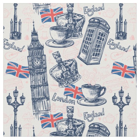 ロンドン・イングランド・パターン ファブリック (クローズアップ)