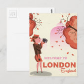 ロンドン、イングランド ビンテージ旅行ポスター ポストカード (正面/裏面)