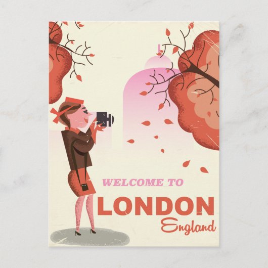 ロンドン、イングランド ビンテージ旅行ポスター ポストカード (正面)