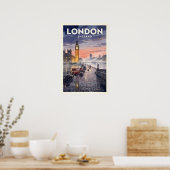 ロンドン イングランド ビンテージ旅行 ポスター (キッチン)