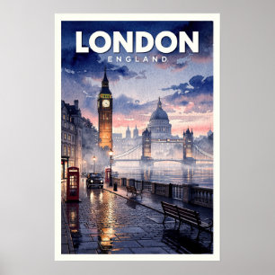 ロンドン イングランド ビンテージ トラベル ポスター