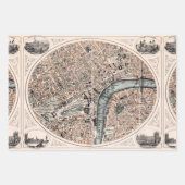 ロンドン イングランド 古地図 ラッピングペーパーシート (正面3)