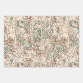 ロンドン イングランド 古地図 ラッピングペーパーシート (正面2)