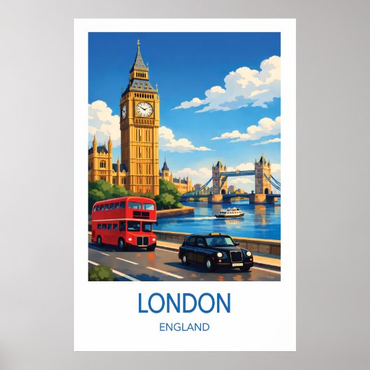 ロンドン イングランド 旅行ポスター ヴィンテージ ポスター (正面)