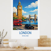 ロンドン イングランド 旅行ポスター ヴィンテージ ポスター (キッチン)