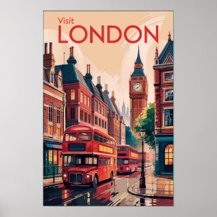 ロンドン イングランド 旅行 アート ヴィンテージ ポスター