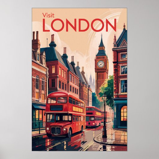 ロンドン イングランド 旅行 アート ヴィンテージ ポスター (正面)