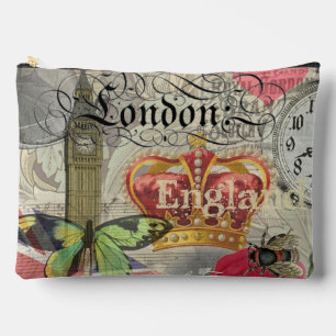 ロンドン イングランド 旅行 ヴィンテージ ヨーロッパ アート アクセサリーポーチ