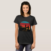 ロンドン イングランド 時計塔 レトロ旅行 Tシャツ (正面フル)