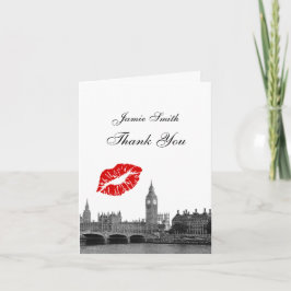 ロンドン イングランド 空のライン キス #1 白黒 ありがとう サンキューカード