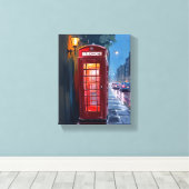 ロンドン イングランド 赤い電話ボックス 旅行 絵画 キャンバスプリント (インサイチュ (ウッドフロア))