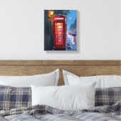 ロンドン イングランド 赤い電話ボックス 旅行 絵画 キャンバスプリント (インサイチュ (寝室))