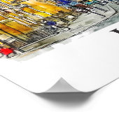 ロンドン・イングランドUKトラベルウォーターの色手描き ポスター (角)