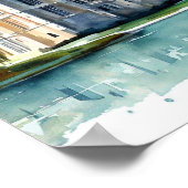 ロンドン・ウィンザー城(B)、水彩画 ポスター (角)